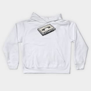 CASSETTE (B/W) Kids Hoodie